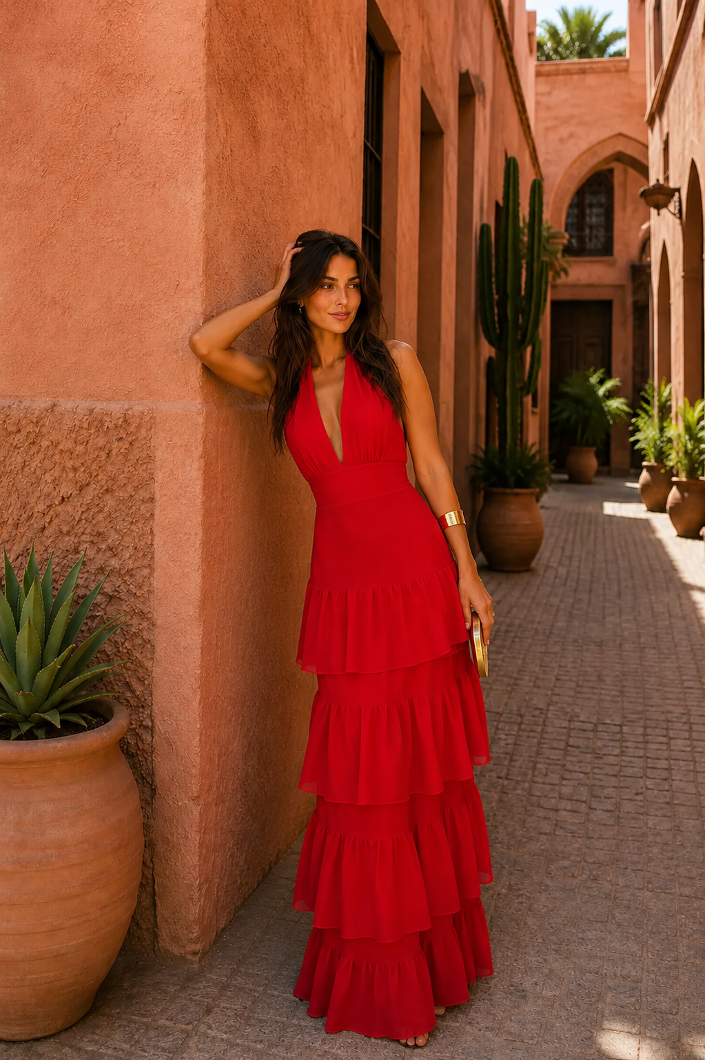 CALMAIRE | Robe Longue Rouge Aveline