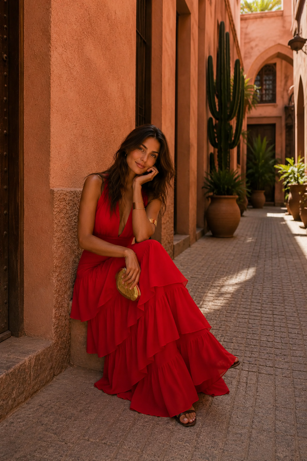 CALMAIRE | Robe Longue Rouge Aveline