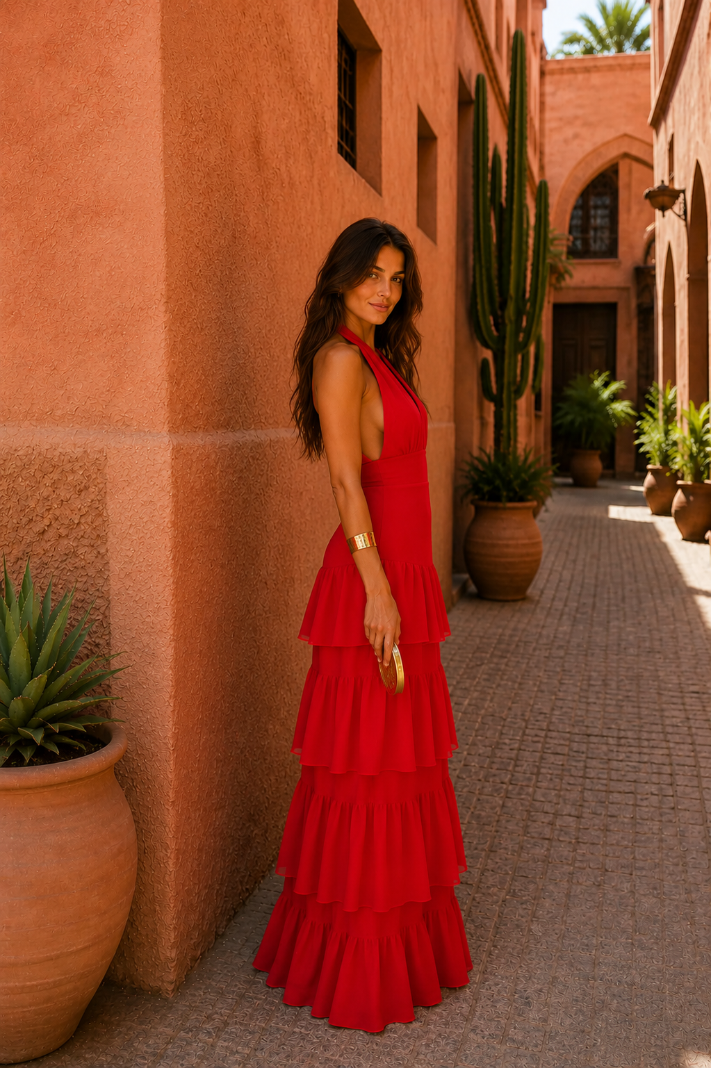 CALMAIRE | Robe Longue Rouge Aveline