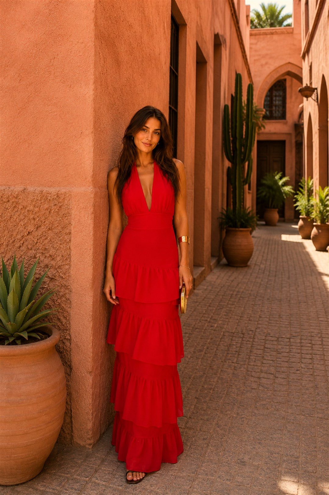 CALMAIRE | Robe Longue Rouge Aveline