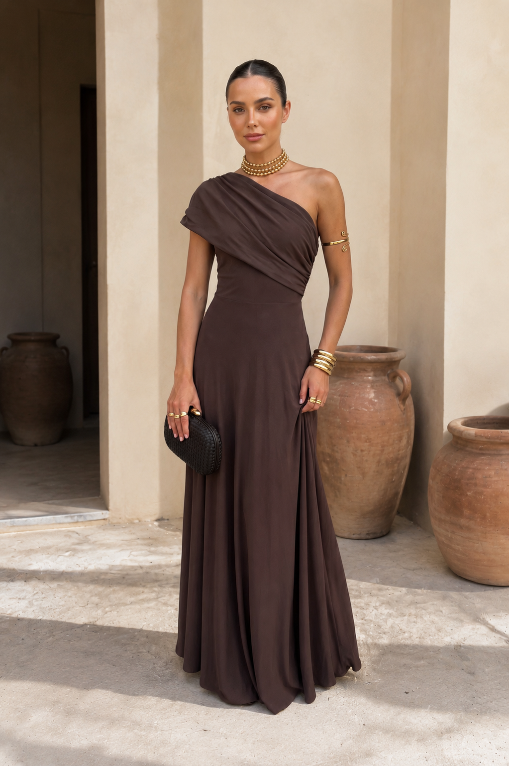 CALMAIRE | Robe Tulle Marron Lison