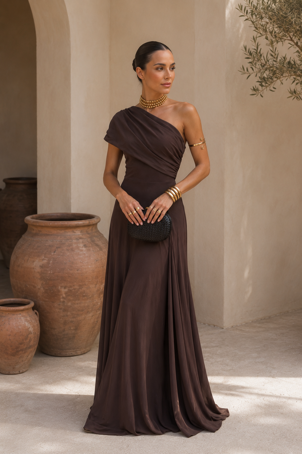 CALMAIRE | Robe Tulle Marron Lison
