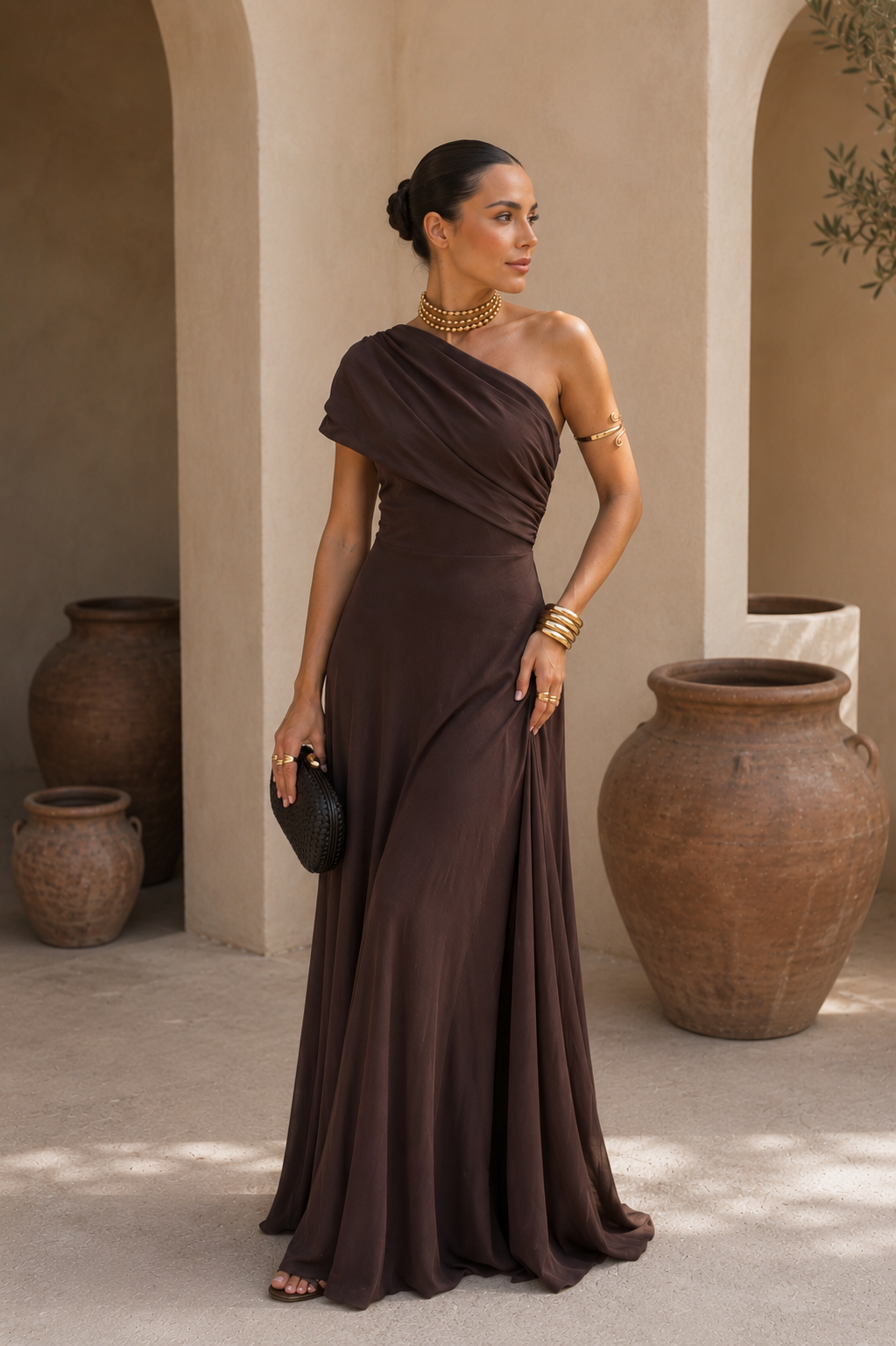 CALMAIRE | Robe Tulle Marron Lison