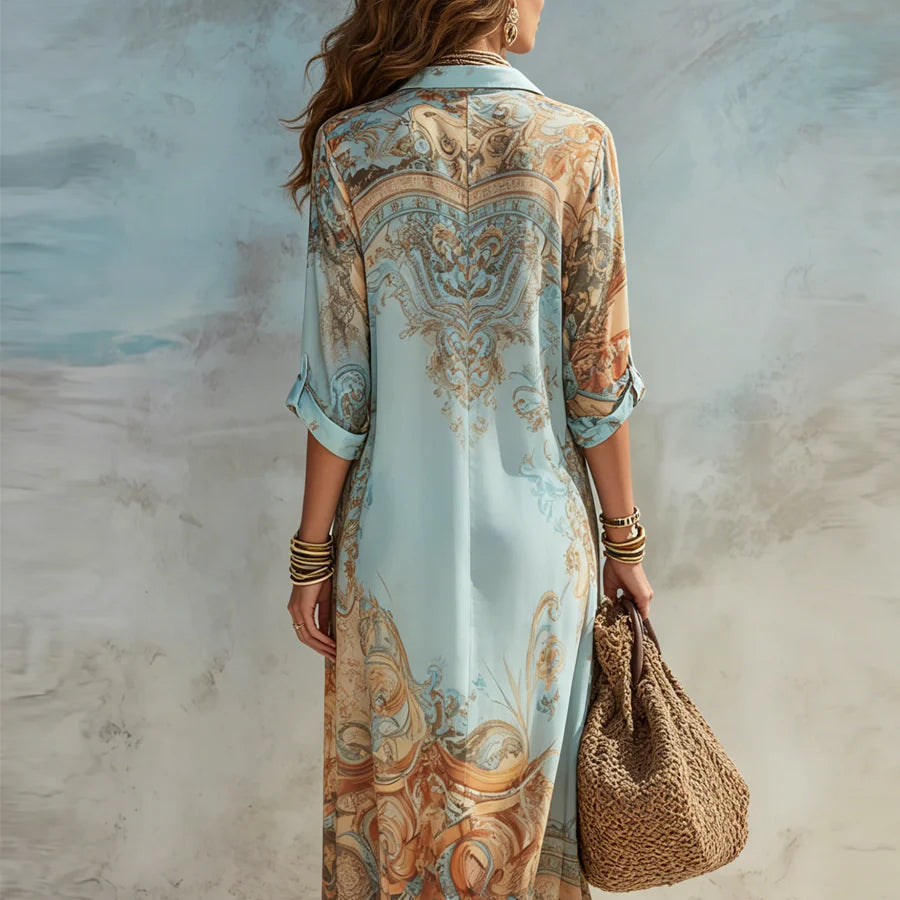 CALMAIRE | Robe Chemisier Méditerranéenne