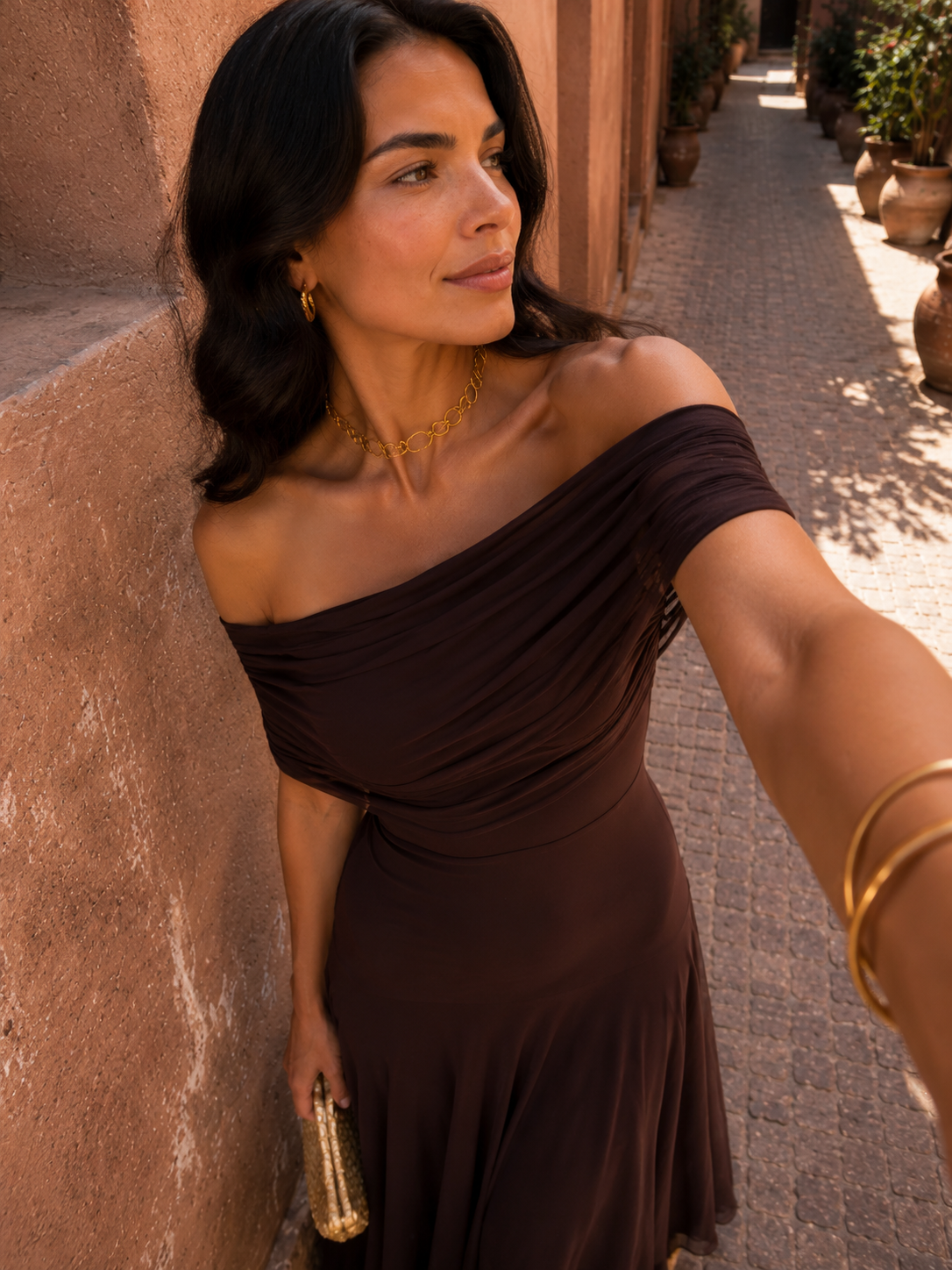 CALMAIRE | Robe Tulle Marron Lison